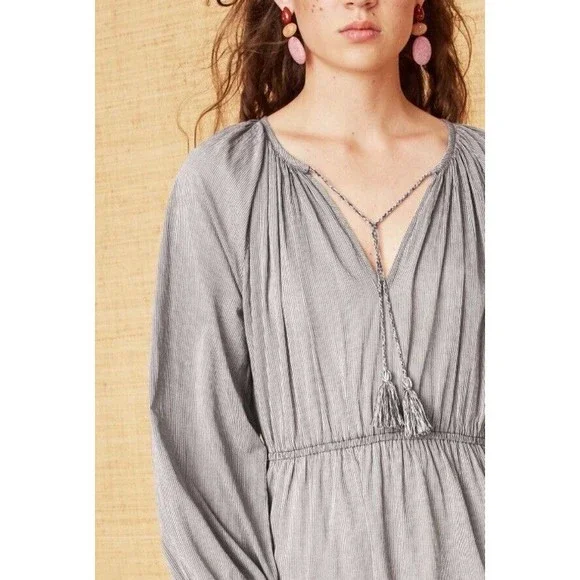 Ulla Johnson Oletha Dress In Gris Cotton Midi Size 6